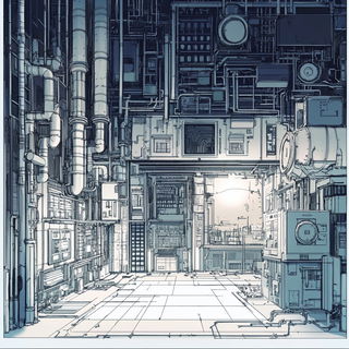 Ocherless Surrealism style, Midjourney V6.1: technical infrastructure blueprint schematics