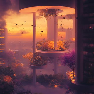 Celestetail style, Midjourney V6.1: megacity with futuristic bioarchitecture