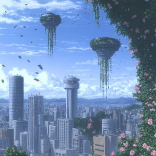 Bandterrain style, Midjourney V6.1: megacity with futuristic bioarchitecture
