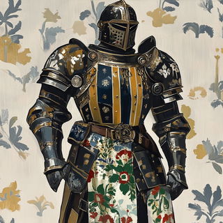 Floracurrent style, Midjourney V6.1: concept art character design of retropunk steam knight