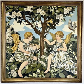 Floracurrent style, Midjourney V6.1: classical 18th-century oil painting