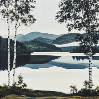 Floracurrent style, Midjourney V6.1: realistic landscape photograph of quiet dawn
