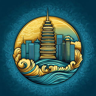 Mount Fuji Afterimage style, Midjourney V6.1: bold minimalist logo design for Istanbul city municipal services