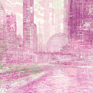 Aquarellomancy style, Midjourney V6.1: megacity with futuristic bioarchitecture