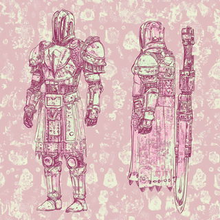 Aquarellomancy style, Midjourney V6.1: concept art character design of retropunk steam knight