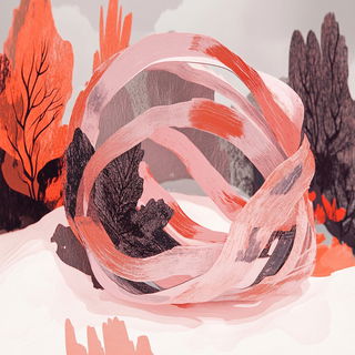 Inkmoon Folklorics style, Midjourney V6.1: abstract 3D render
