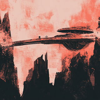 Inkmoon Folklorics style, Midjourney V6.1: cinematic shot from sci-fi movie