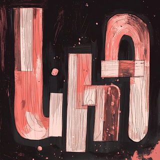 Inkmoon Folklorics style, Midjourney V6.1: typographic composition with large letters