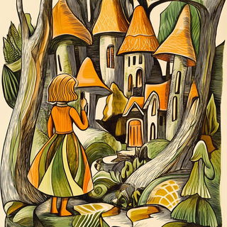 Skyroot Technicolor style, Midjourney V6.1: retro fairy-tale illustration