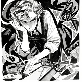 Skyroot Technicolor style, Midjourney V6.1: black-and-white manga comic strip