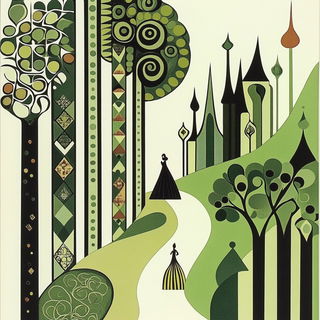 Kaleidosouk style, Midjourney V6.1: retro fairy-tale illustration