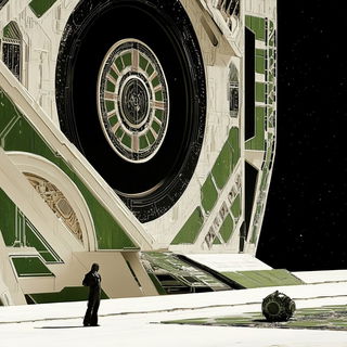 Kaleidosouk style, Midjourney V6.1: cinematic shot from sci-fi movie