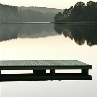 Kaleidosouk style, Midjourney V6.1: realistic landscape photograph of quiet dawn