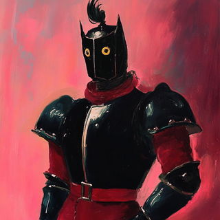 Cartogardenism style, Midjourney V6.1: concept art character design of retropunk steam knight