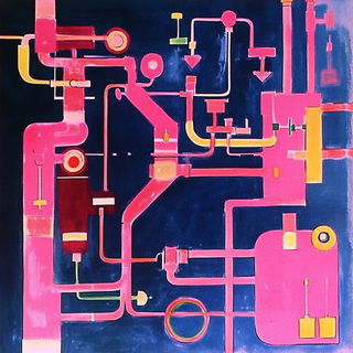 Cartogardenism style, Midjourney V6.1: technical infrastructure blueprint schematics
