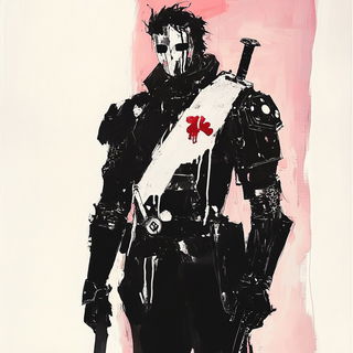Ruinmancy style, Midjourney V6.1: concept art character design of retropunk steam knight