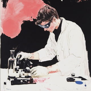 Ruinmancy style, Midjourney V6.1: editorial illustration for popular scientific magazine cover