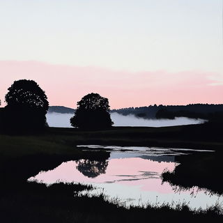 Ruinmancy style, Midjourney V6.1: realistic landscape photograph of quiet dawn