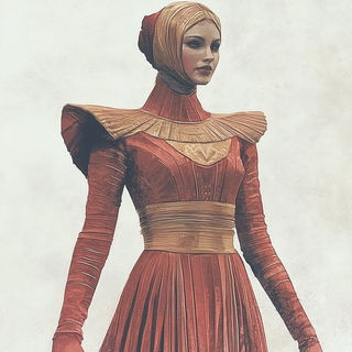 Karst Opaline style, Midjourney V6.1: haute-couture fashion outfit