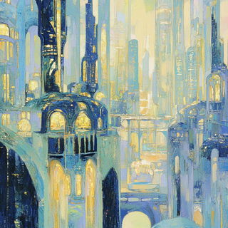Shatterplate style, Midjourney V6.1: megacity with futuristic bioarchitecture
