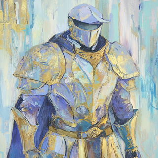 Shatterplate style, Midjourney V6.1: concept art character design of retropunk steam knight
