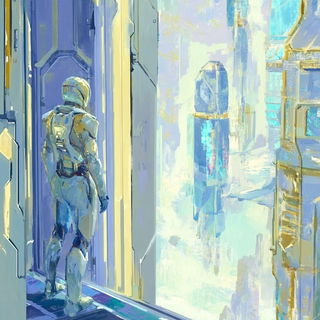 Shatterplate style, Midjourney V6.1: cinematic shot from sci-fi movie