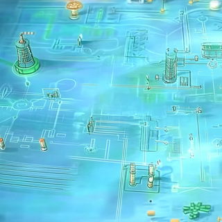Redoubt Brushballad style, Midjourney V6.1: technical infrastructure blueprint schematics