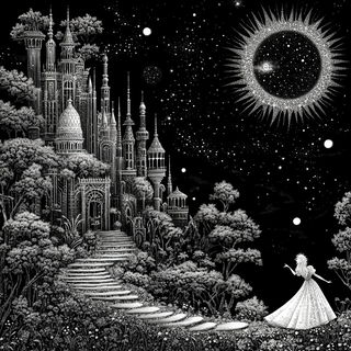 Cinderink style, Midjourney V6.1: retro fairy-tale illustration