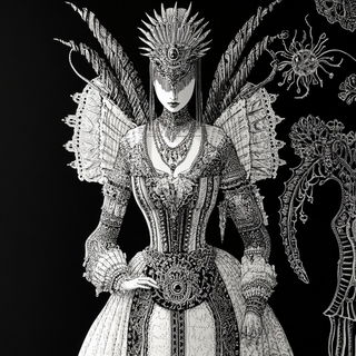 Cinderink style, Midjourney V6.1: haute-couture fashion outfit