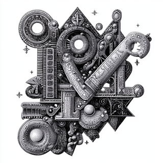 Cinderink style, Midjourney V6.1: typographic composition with large letters