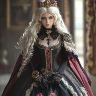 Rimecliff Manga style, Midjourney V6.1: haute-couture fashion outfit