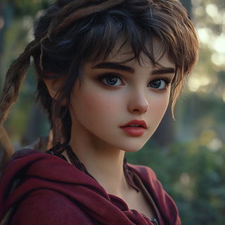 Rimecliff Manga style, Midjourney V6.1: photographic portrait of female protagonist