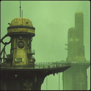 Greenhouse of Impossible Angles style, Midjourney V6.1: cinematic shot from sci-fi movie