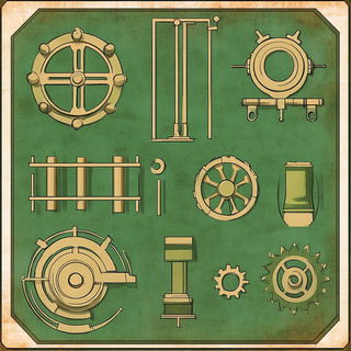 Greenhouse of Impossible Angles style, Midjourney V6.1: technical infrastructure blueprint schematics