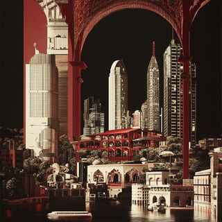 Veranda Striations style, Midjourney V6.1: megacity with futuristic bioarchitecture