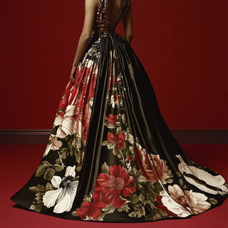 Veranda Striations style, Midjourney V6.1: haute-couture fashion outfit