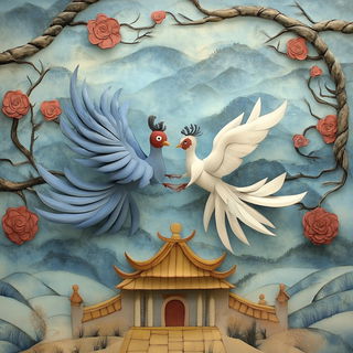 Megalepidoptera style, Midjourney V6.1: traditional folk art