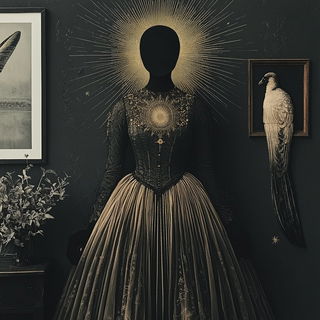 Silhougraph style, Midjourney V6.1: haute-couture fashion outfit