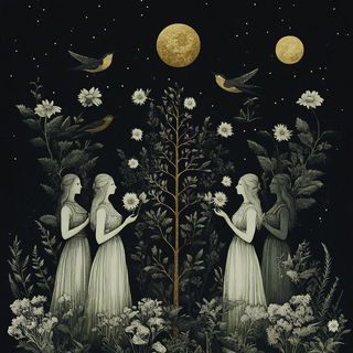 Silhougraph style, Midjourney V6.1: traditional folk art