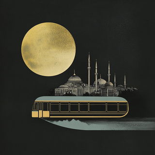 Silhougraph style, Midjourney V6.1: bold minimalist logo design for Istanbul city municipal services