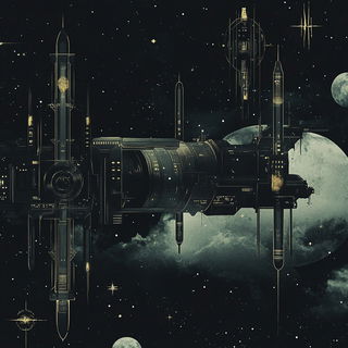 Silhougraph style, Midjourney V6.1: cinematic shot from sci-fi movie