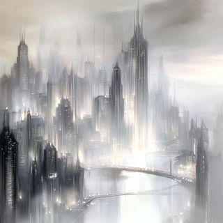 Lanternwake style, Midjourney V6.1: megacity with futuristic bioarchitecture