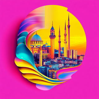 Woodblock Wilds style, Midjourney V6.1: bold minimalist logo design for Istanbul city municipal services