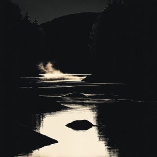 Lithostory style, Midjourney V6.1: realistic landscape photograph of quiet dawn