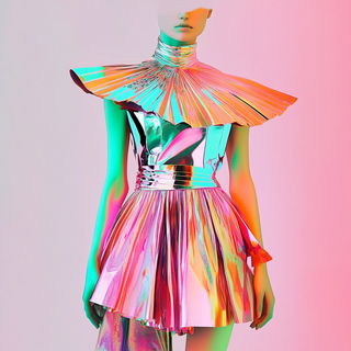 Chromacloister style, Midjourney V6.1: haute-couture fashion outfit