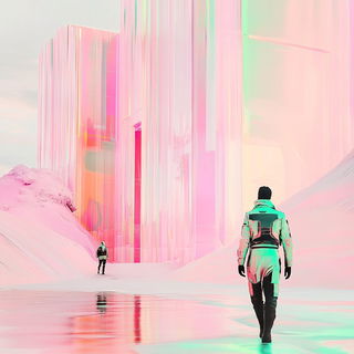 Chromacloister style, Midjourney V6.1: cinematic shot from sci-fi movie