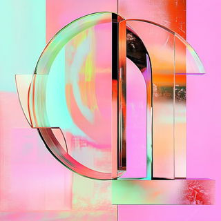Chromacloister style, Midjourney V6.1: typographic composition with large letters