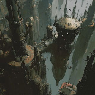 Indanthrene Blue Hour style, Midjourney V6.1: megacity with futuristic bioarchitecture