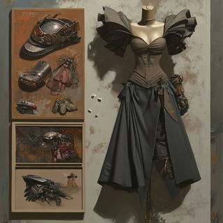 Indanthrene Blue Hour style, Midjourney V6.1: haute-couture fashion outfit