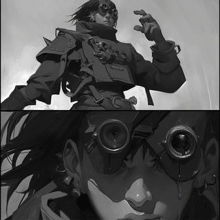 Indanthrene Blue Hour style, Midjourney V6.1: black-and-white manga comic strip